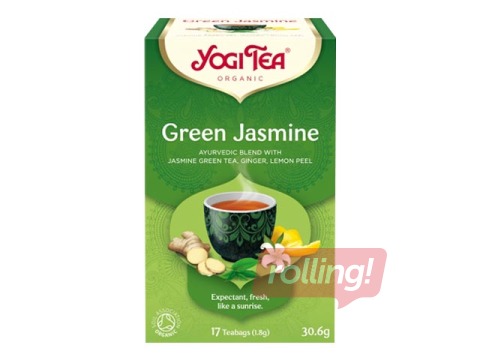 Ayurveda tee Bio Yogi Green jasmiiniga, 17 pakki.