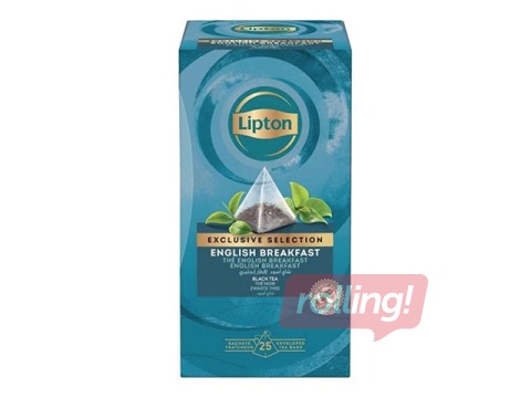 Must tee Lipton English Breakfast, püramiidid, 25 x 2 g