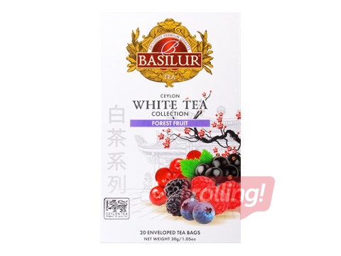 Valge tee Basilur Premium White Tea Forest Fruit, 20 pakki.