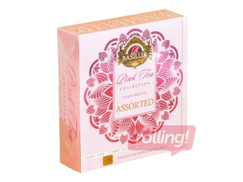 Roheline tee Basilur Premium Pink Tea Assorted, 40 pakki