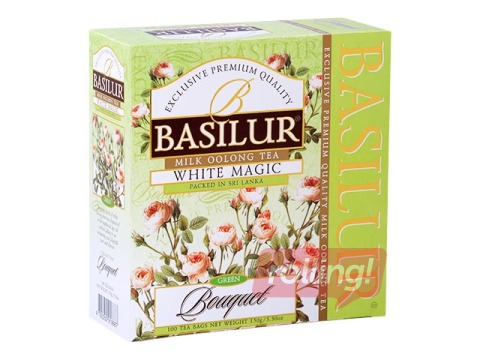 Roheline tee Basilur Bouquet White Magic, 100 pakki