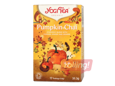 Ajurveeda tee Yogi, Kõrvitsa Chai, 17 tk + KAMPAANIA! Osta 4 YOGi kaubamärgi teed ja saa kingituseks riidest kot