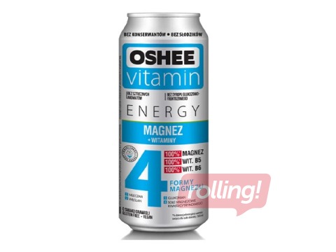 Gaseeritud jook Oshee vitaminiseeritud, magneesium, purk, 500ml