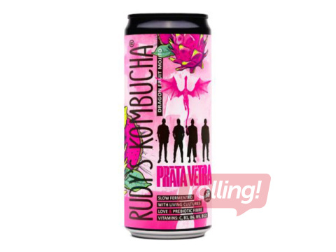 Kombucha Rudy's, Prāta Vētra, Dragon Fruit Mojito, 330ml (Tagatis sisaldub hinnas)