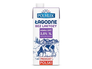 Молоко безлактозное Polmlek, 2%, 1л 