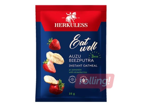 Kaerahelbepuder Herkuless, maasikatükkidega, 35g