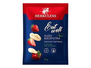 Kaerahelbepuder Herkuless, maasikatükkidega, 35g