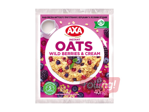 Instant Oat Porridge, AXA, with cream and wild berries, 40g