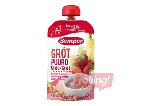 Pudru tera, banaan, maasikas, mustikas Semper, alates 6 kuust, 120g (Miinimumtellimus 6 tükki.)