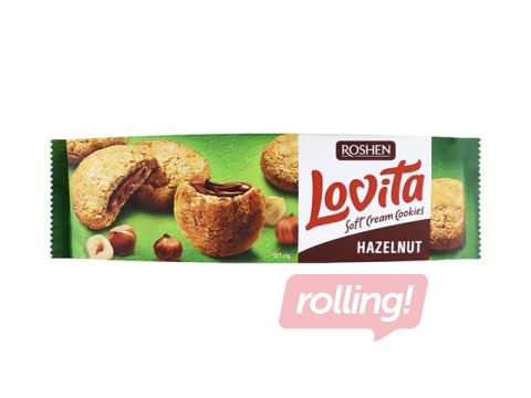 Küpsised Lovita Soft sarapuupähklikreemi täidisega, Roshen, 127 g