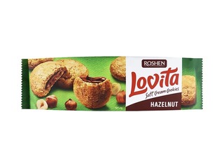 Küpsised Lovita Soft sarapuupähklikreemi täidisega, Roshen, 127 g