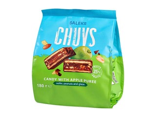 Глазированные вафельные конфеты Chuvs, с яблоками и арахисом, 180г