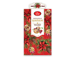 Biskviitküpsised Lāči šokolaadiglasuuri ja kirssidega, 50g