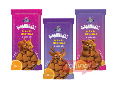 Piparkoogi õhukesed südamed apelsinimaitsega, 350g