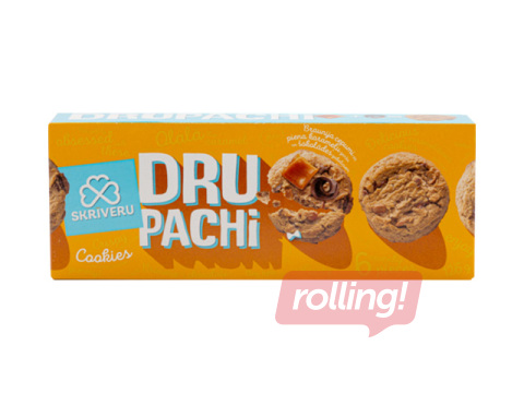 Brownie-küpsised Skrīveru Saldumi Drupachi, piima, karamellimaitse ja šokolaaditükkidega, 128g