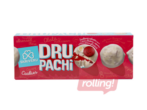 Red Velvet küpsised Skrīveru Saldumi Drupachi, piimakreemiga, küpsisetükkidega, piimaglasuuris, 128g