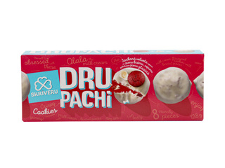 Red Velvet küpsised Skrīveru Saldumi Drupachi, piimakreemiga, küpsisetükkidega, piimaglasuuris, 128g