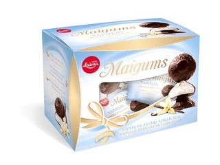 Зефир в ванильном темном шоколаде Maigums, Laima, 185г