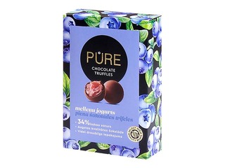 Piimašokolaadi trühvlid Pure Chocolate mustikajogurtikreemi täidisega, 148 g