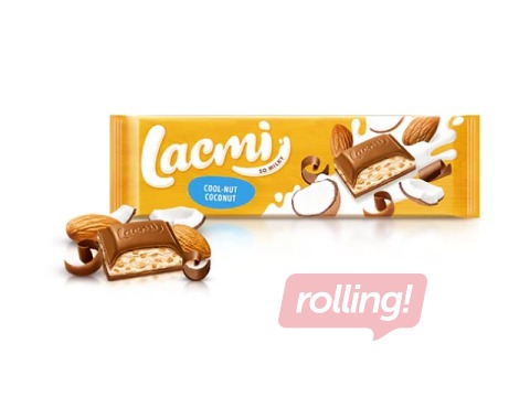 Piimašokolaad Lacmi mandlite ja kookosega, Roshen, 280 g