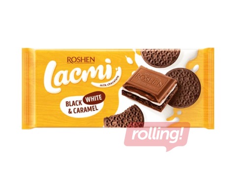 Šokolaad Lacmi must, valge ja karamelline, Roshen, 100 g