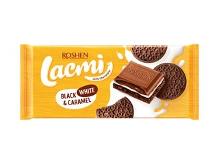 Šokolaad Lacmi must, valge ja karamelline, Roshen, 100 g