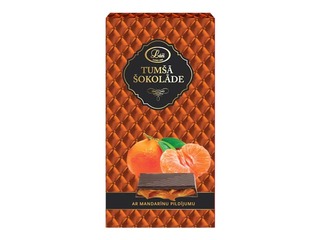 Tume šokolaad Lāči mandariinitäidisega, 100 g