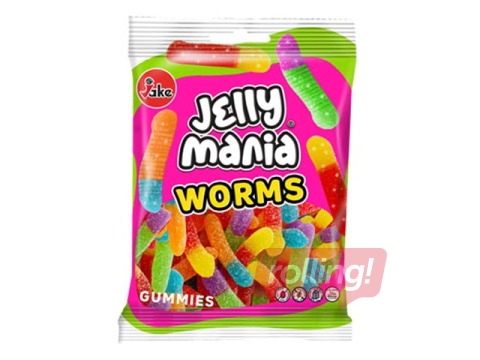 Tarretisekompvekid Jakes Sour Worms, 100 g