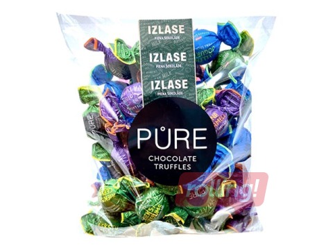 Pure Chocolate piimašokolaadi trüflid (karamell, sarapuupähkel, mustikajogurt), 500 g