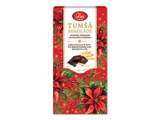 Tume šokolaad rukkileivapuru ja palsamiga Lāči, 100g