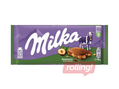 Piimašokolaad sarapuupähklitega Milka, 90g