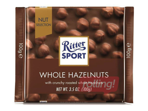 Piimašokolaad Ritter Sport, metspähklitega, 100g