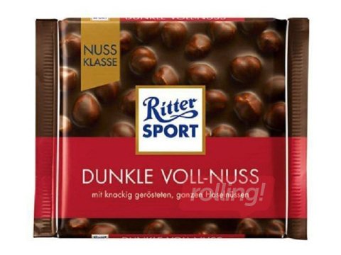 Tumešokolaad Ritter Sport, metspähklitega, 100g