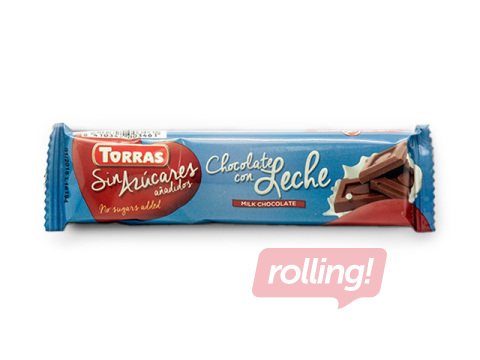 Piimašokolaad Torras, ilma lisatud suhkruta, gluteenivaba, 30g