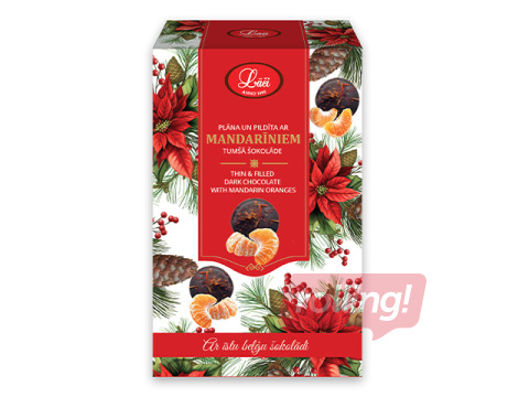 Šokolaad Lāči, õhuke, mandariinitäidisega, 60g