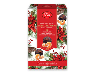 Šokolaad Lāči, õhuke, mandariinitäidisega, 60g