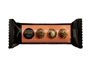 Šokolaaditrühvlid Pure Chocolate martsipanikreemitäidise ja amaretti-küpsisedekooriga, 32g