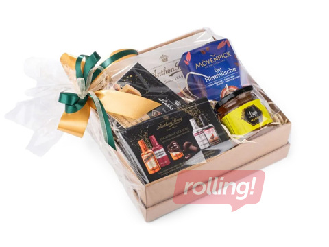 Kinkekomplekt Anthon Berg šokolaadikommid / Cachet šokolaad / kohv / mesi
