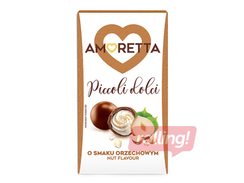 Šokolaadikommide assortii Mieszko, Amoretta Picco, pähklimaitselise täidisega, 155g