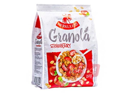 Täistera puuviljamüsli, HERKULESS Granola Roasted maasikaga, 350g