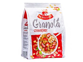 Täistera puuviljamüsli, HERKULESS Granola Roasted maasikaga, 350g