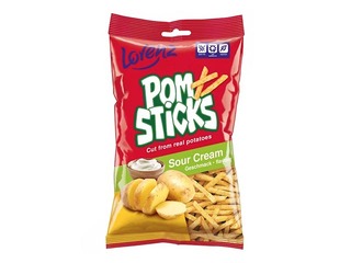 Potato straws with sour cream flavor, Lorenz Pomsticks, 100g