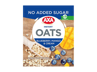 Kiirpudru kaerahelvestest, AXA, ilma suhkruta mustikate, mango ja koorega, 40g