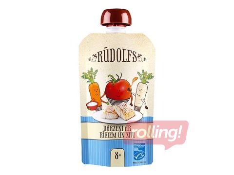 Köögiviljad riisi ja kalaga Rudolfs BIO, alates 8 kuust, 110g (Miinimumtellimus 6 tükki.)