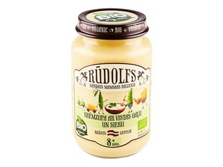Kreemjas supp kanaliha ja juustuga Rudolfs BIO, alates 8 kuust, 190g (Miinimumtellimus 6 tükki.)