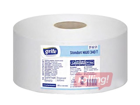 Tualettpaber Grite Standart Maxi 340T, Ø25, 2 kihti, 6 rulli