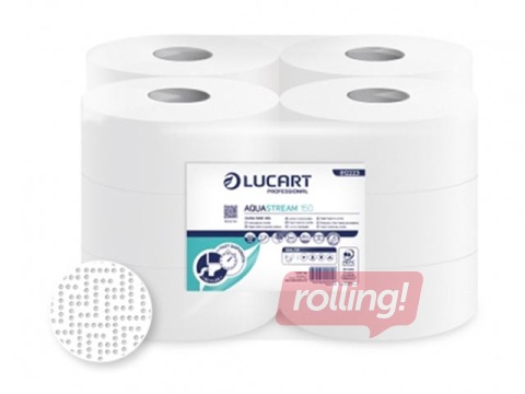 Quickly dissolving toilet paper Lucart AquaStream 150, 12 rolls, 2 layers, white