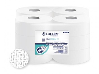 Kiiresti lahustuv toilet paber Lucart AquaStream 150, valge, 2 kihti, 12 rulli