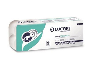 Quickly dissolving toilet paper Lucart AquaStream 10, 10 rolls, 2 layers, white