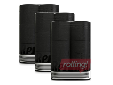 Tualettpaber Renova, 6 rulli,, 3 kihti, must